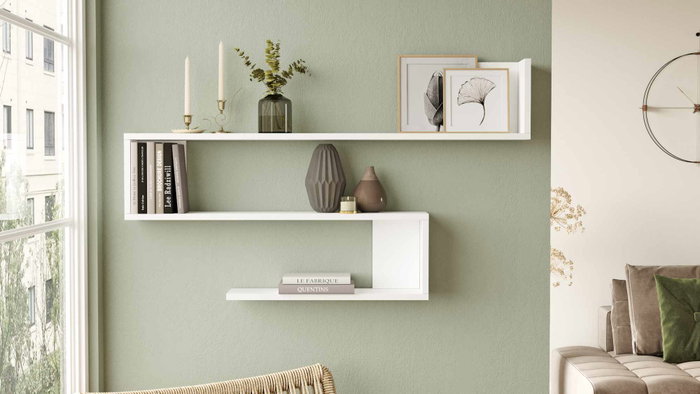 Hanah Home Wal10-W Estantería de pared blanca